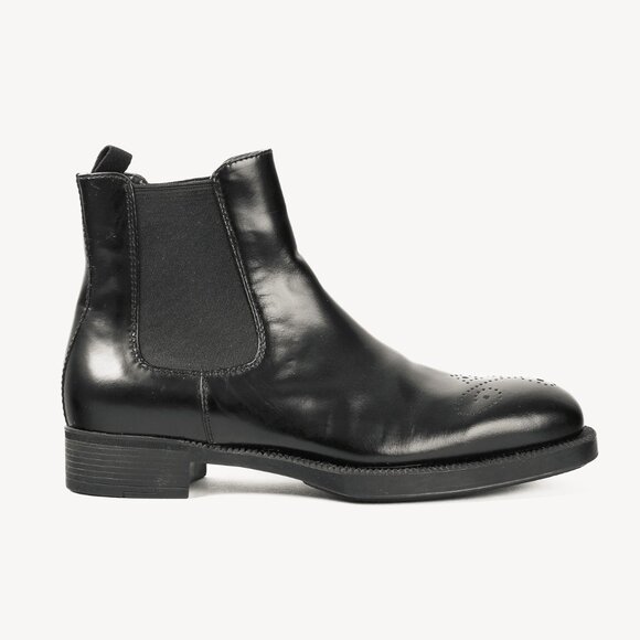 Prada Black Brogue Chelsea Boots - Picture 1 of 9